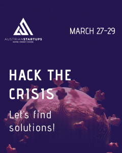 Hack the Crisis Online Hackathon Plakat Digital Makers Hub Austrian Startups